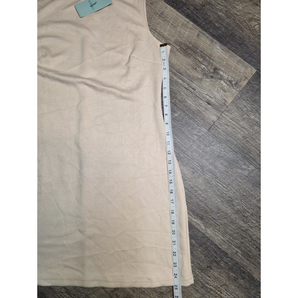 WIHOLL Womens Size L Large Cream Sleeveless Sheath Mini Dress Stretch NWT - Picture 6 of 10